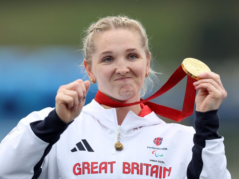 Charlotte with her Va'a gold.