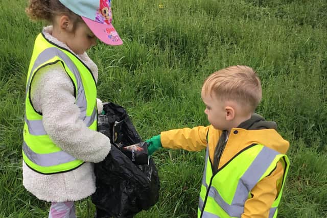 Children at Cherubs Mansfield Woodhouse have been out litter-picking.