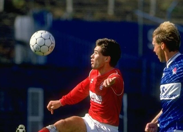 Nigel Clough in action against Chelsea in 1988. Chelsea won the match 4-3.
