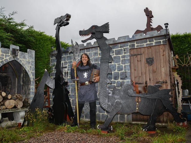 Check out these selection of literary images from over the years. Including this shot of author Frank Sharman who built dragons to illustrate his latest novel, pictured in 2017.