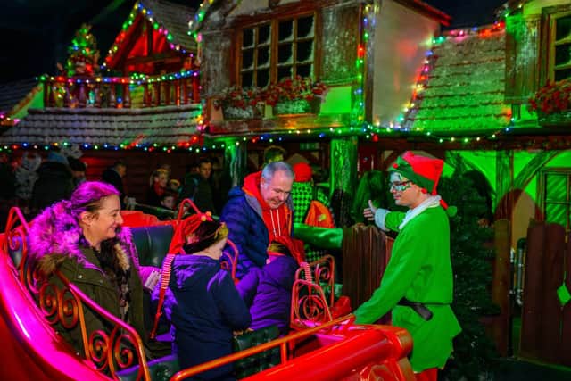 Families enjoying the Christmas Spectacular at Sundown Adventureland