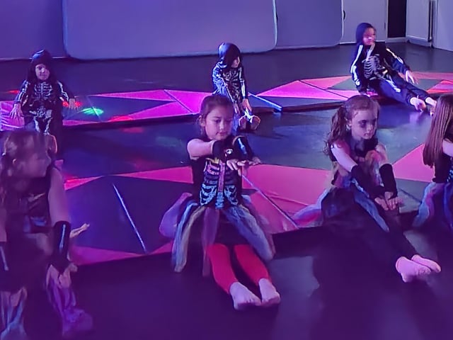 Children played party games in the studio for Halloween week.