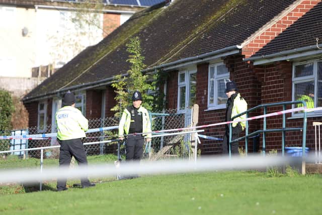 Police at the scene in Rayton Spur, Worksop,