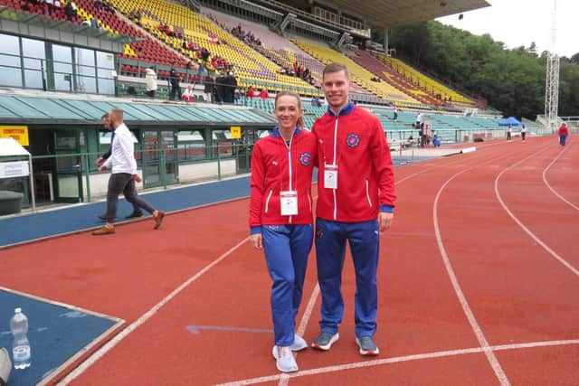 Paige Roadley and Jordan Boam in Prague.