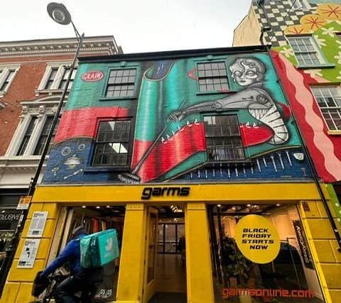 Five local artists were enlisted to design and create murals on some of the buildings
