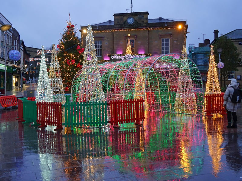 Some of the festive decorations at Mansfield Cosy Christmas Market