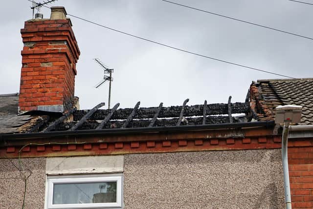 The roof of the property was badly damaged.