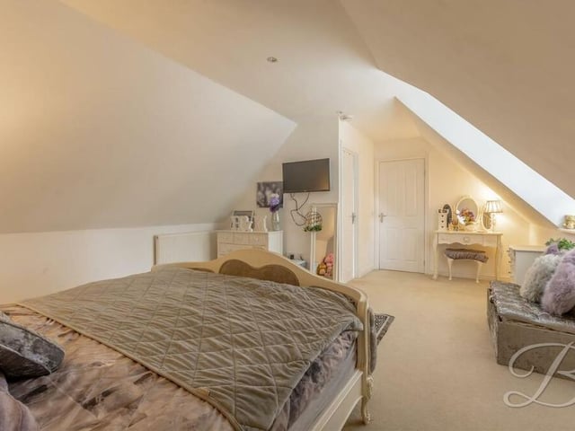 As you can see, the master bedroom at the Nottingham Road bungalow has an abundance of space, plus access to a walk-in wardrobe and en suite shower room.