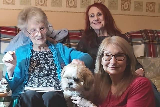 Sisters Kay Speed (top right) and Nic Cooke (bottom right) both care for their mum Mary.
