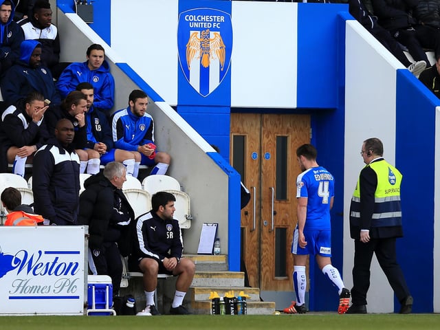 Colchester United have had 63 bookings and five red cards this season.