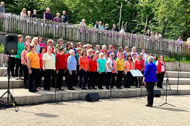 The Major Oak Pop Choir performed at the 77th anniversary VE Day celebrations in Edwindstowe
