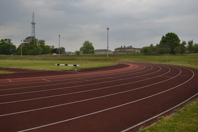 The athletics track at Berry Hill Park, Mansfield.