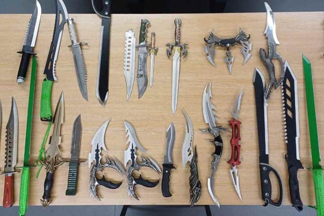 Hundreds of Zombie-style knives have be handed in to Nottinghamshire Police. Photo: Nottinghamshire Police