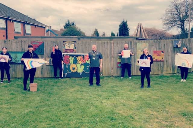 Rainbow drawings are one way Cygnet Sherwood House residents are overcoming the challenge of being in lockdown