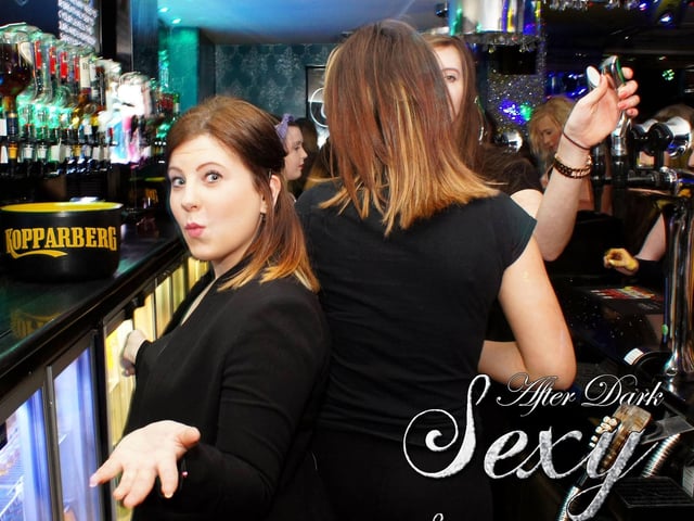 Having some fun behind the bar