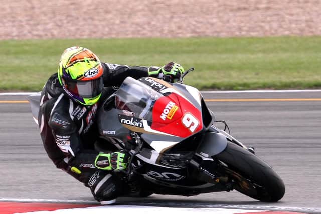 Chris Walker on his way to the Donington Park podium.