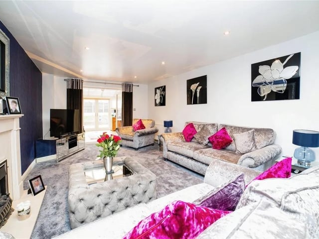 The large living space is both inviting and comfortable.