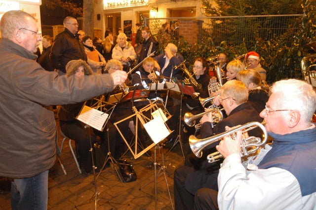 The band playing at the Kirkby Christmas Carnival