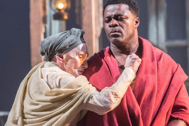 Sian Phillips and Danny Sapani in Les Blancs. Photo by Johan Perrson.