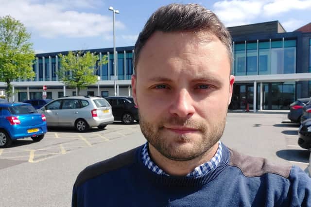 Mansfield MP Ben Bradley outside Orchard Medical Practice, based at Mansfield Community Hospital