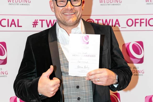Tim Asher at The Wedding Industry Awards.