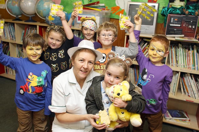 2012: Cook superviser Amanda Bestwick-Stevenson baked Pudsey biscuits for pupils at Larkfield Infant School, as part of their fundraiser.