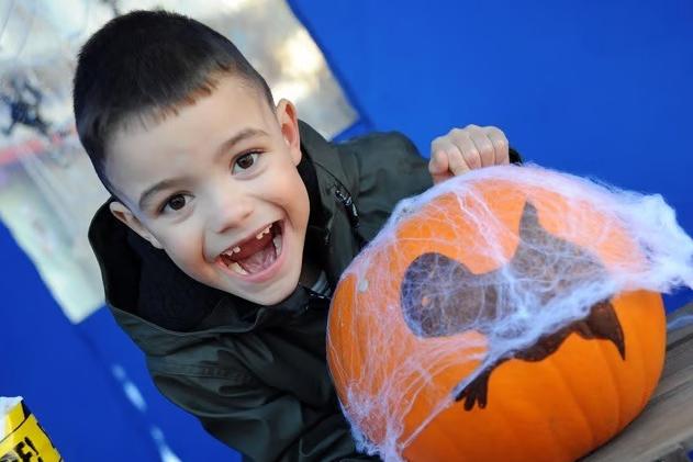Charlie Clayden, five, from Mansfield, isn't worried about going on the Halloween Trail in Mansfield Market