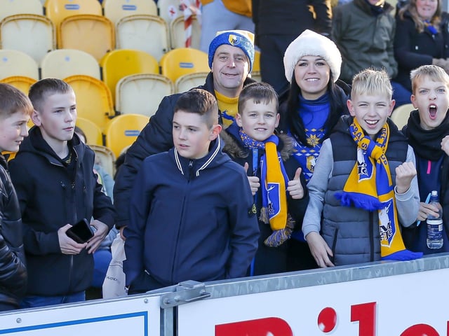 Stags fans at the Boxing Day match against Northampton Town.