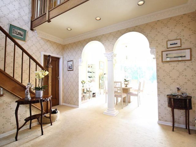 The entrance hall and dining room.