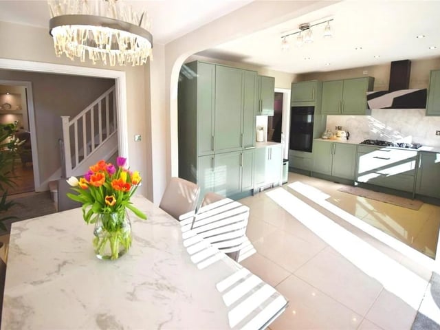 The light and bright kitchen/diner is filled with an abundance of light thanks to the French doors leading to the rear garden.