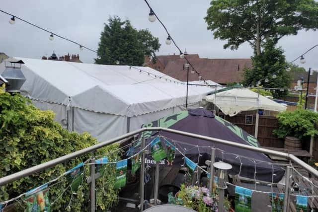 The marquee at Oliver's Pub and Kitchen, in Eastwood