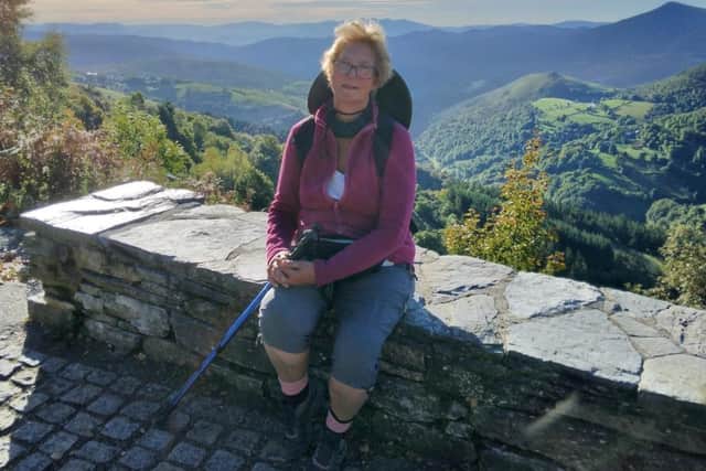 Joy having a well deserved rest after walking 500 miles to Camino de Santiago in Spain.