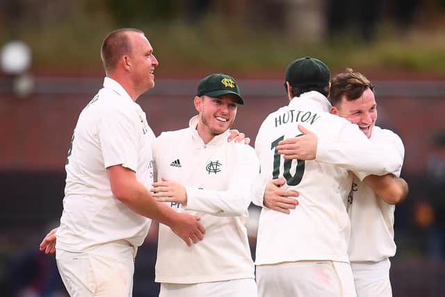Brett Hutton took five for 62 a Lancashire were bowled out for 168. (Photo by Harry Trump/Getty Images)