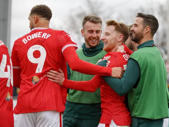 Stags celebrate at Sutton last month.
Photo Chris & Jeanette Holloway / The Bigger Picture.media