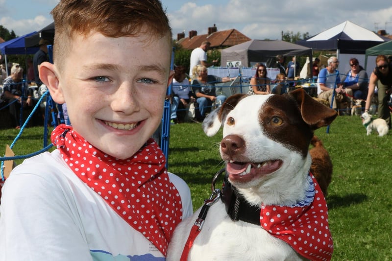 Langwith Show, matching outfits for dog show entrants Daniel Sharrock and Ollie.