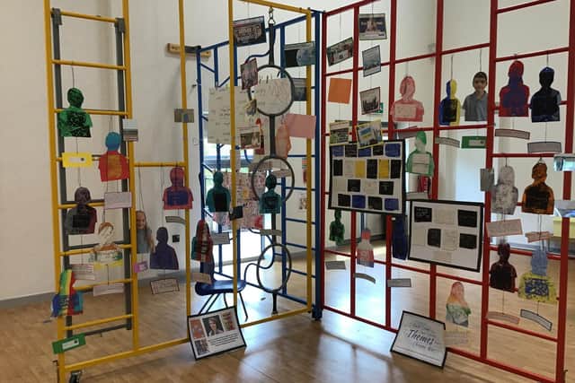 The school held a huge art display at the end of the week.