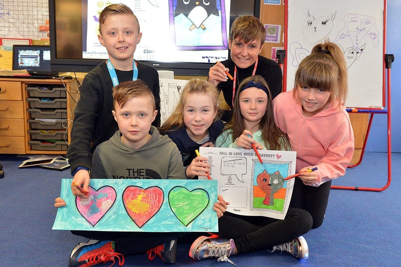 New campaign launched at Berry Hill Primary School by The Mighty Creatives, the regional charity for children and young people in the East Midlands. Bec Rose head development The Mighty Creatives is pictured with year 3 pupils.