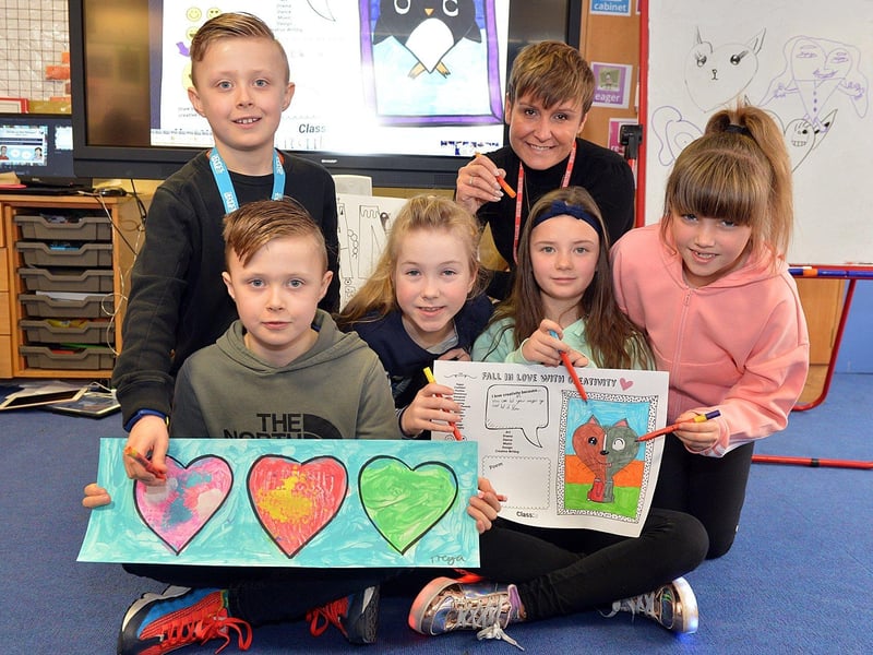 New campaign launched at Berry Hill Primary School by The Mighty Creatives, the regional charity for children and young people in the East Midlands. Bec Rose head development The Mighty Creatives is pictured with year 3 pupils.