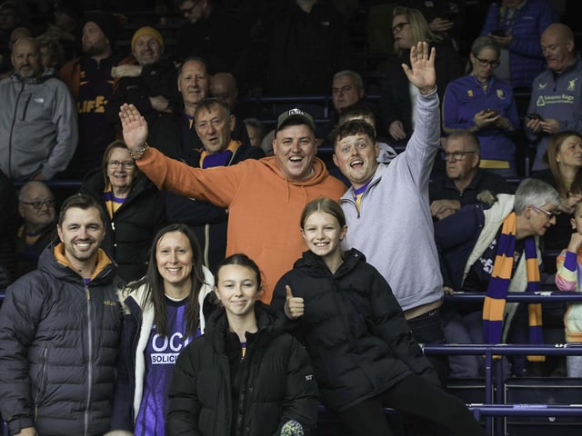 Happy Stags fans at Luton Town.