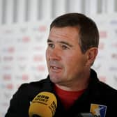 Mansfield Town manager Nigel Clough post match interview - Photo credit : Chris & Jeanette Holloway / The Bigger Picture.media