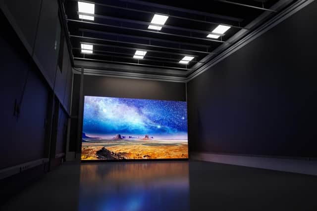 Linney studio with desert projected on film backdrop using virtual production. Picture: Linney