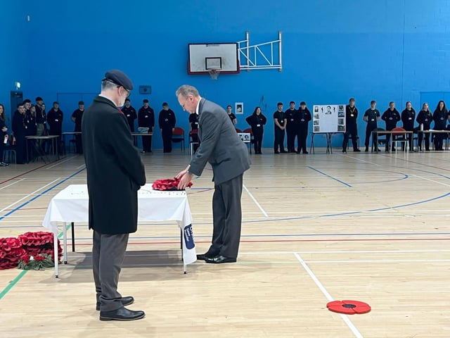 Principal and chief executive Andrew Cropley laid a wreath on behalf of the college