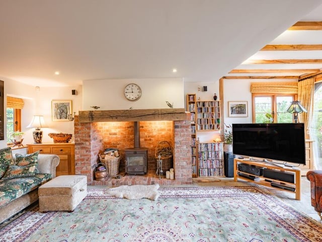 One of the main features of the lounge at the Newstead Abbey Park property is this brick-built fireplace, adding welcoming warmth.