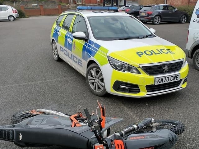 On Tuesday, May 31, the Bolsover SNT posted: “A few weeks back a bike was spotted by officers whilst on patrol. The bike was being ridden in a reckless and dangerous manner and without displaying numberplates. The bike was stopped and the rider ran away from the scene, the vehicle it was meeting with also left and checks on that vehicle showed it to be on cloned number plates. It is suspected that their meeting was to facilitate the exchange of drugs. Enquiries are ongoing into the people involved. The bike was sent for auction as unsurprisingly the rider never came forward to collect the bike. This does show that on this occasion crime does not pay.”