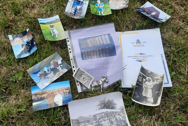 Some of the photos and mementos from the life of Hazel Thompson buried in the time capsule during a memorial celebration