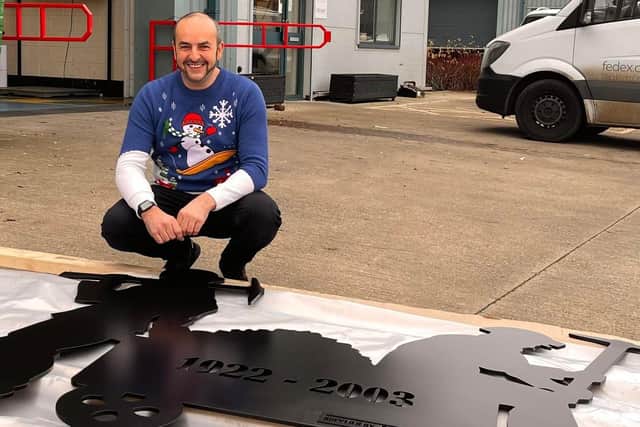 Rob Smith from Laser Limited who donated the piece