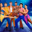 Lauren Oakley, Jimmy Floyd Hasselbaink, Alexis Warr, George Clarke, Nikita Kuzmin, Layton Williams, Lewis Cope and Katya Jones (photo: Ray Burmiston)