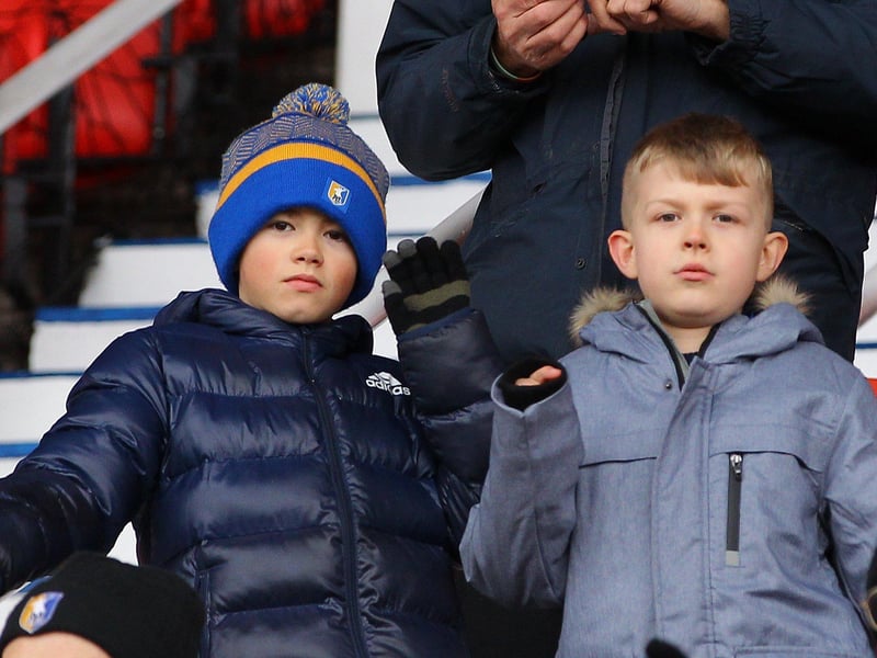 Stags fans ahead of kick-off before a 1-0 defeat to Swindon Town in February 2018.