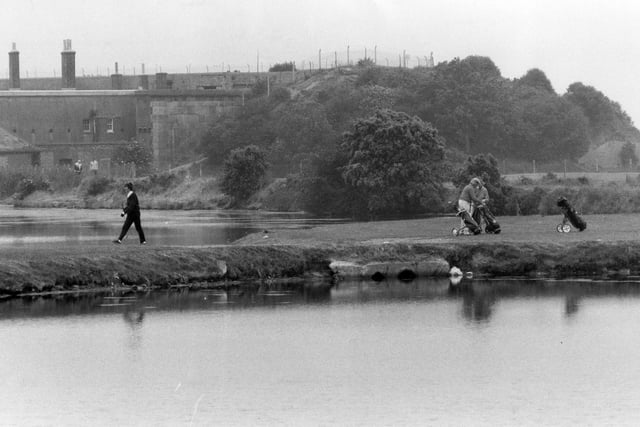 Stokes Bay Golf Club which runs along the seafront, 1990. The News PP5223