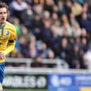 Aaron Lewis  of Mansfield Town in action during the Sky Bet League One match between Northampton Town and Mansfield Town at Sixfields on November 08, 2025 in Northampton, England. (Photo by Pete Norton/Getty Images)